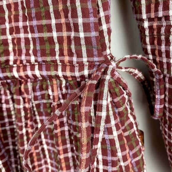 Madewell Seersucker Wrap Mini Dress NWT L - Picture 4 of 12